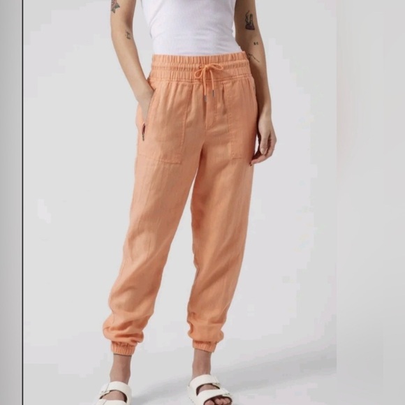 Athleta Cabo Linen Jogger Cactus Peach - Size 16/T - 100% Linen - Picture 1 of 8
